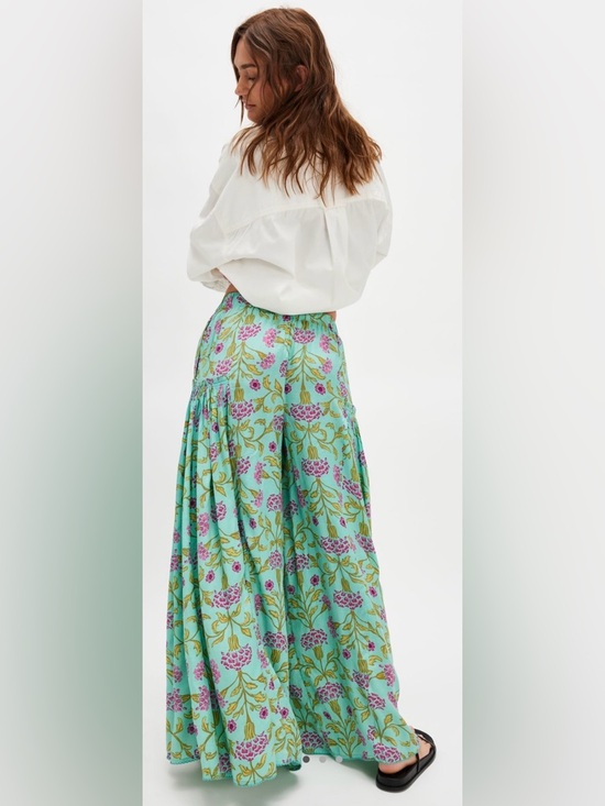 Free People Pants - NWT Free People S So Charming Wide Leg Pants in Sea Glass Combo Green New $148